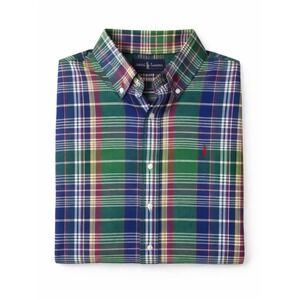 Vintage Ralph Lauren Mens Madras Plaid Button Down Shirt Small Preppy Ivy League